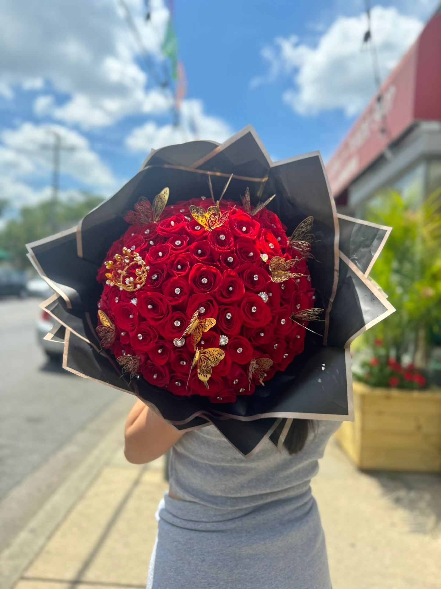 Ramo buchón de rosas rojas