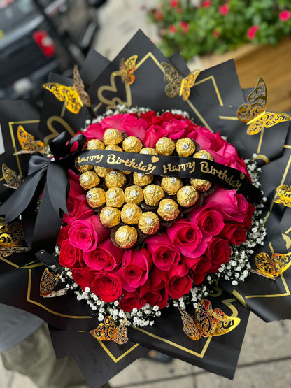 Ramo corazón con bombones